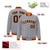 Custom Gray Black-Orange Bomber Full-Snap Varsity Letterman Jacket