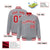 Custom Gray Red-White Bomber Full-Snap Varsity Letterman Jacket