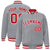 Custom Gray Red-White Bomber Full-Snap Varsity Letterman Jacket