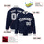 Custom Navy Gray-White Bomber Full-Snap Varsity Letterman Jacket