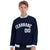 Custom Navy Gray-White Bomber Full-Snap Varsity Letterman Jacket