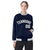 Custom Navy Gray-White Bomber Full-Snap Varsity Letterman Jacket