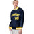 Custom Navy Yellow-White Bomber Full-Snap Varsity Letterman Jacket