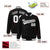 Custom Black White-Gray Bomber Full-Snap Varsity Letterman Jacket