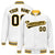 Custom White Black-Gold Bomber Full-Snap Varsity Letterman Jacket