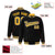 Custom Black Yellow-White Bomber Full-Snap Varsity Letterman Jacket