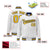 Custom White Yellow-Navy Bomber Full-Snap Varsity Letterman Jacket