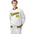 Custom White Yellow-Navy Bomber Full-Snap Varsity Letterman Jacket