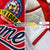 Custom White Red-Blue Bomber Full-Snap Varsity Letterman Jacket