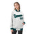 Custom White Aqua-Black Bomber Full-Snap Varsity Letterman Jacket