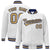 Custom White Old-Gold Navy Bomber Full-Snap Varsity Letterman Jacket