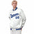 Custom White Thunder-Blue Gray Bomber Full-Snap Varsity Letterman Jacket