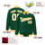 Custom Kelly Green White-Yellow Bomber Full-Snap Varsity Letterman Jacket