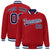 Custom Royal-Red Navy-White Bomber Full-Snap Varsity Letterman Jacket