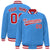 Custom Light-Blue Red-White Bomber Full-Snap Varsity Letterman Jacket