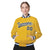 Custom Yellow Navy-White Bomber Full-Snap Varsity Letterman Jacket