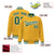 Custom Yellow Kelly-Green White Bomber Full-Snap Varsity Letterman Jacket