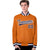 Custom Orange Navy White Bomber Full-Snap Varsity Letterman Jacket