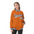 Custom Orange White Navy Bomber Full-Snap Varsity Letterman Jacket