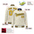 Custom Cream Yellow Navy Bomber Full-Snap Varsity Letterman Jacket