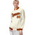 Custom Cream Orange Black Bomber Full-Snap Varsity Letterman Jacket