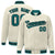 Custom Cream Aqua-Black Bomber Full-Snap Varsity Letterman Jacket