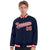 Custom Navy Red-White Bomber Full-Snap Varsity Letterman Jacket