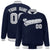 Custom Navy Gray-White Bomber Full-Snap Varsity Letterman Jacket