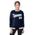 Custom Navy White Gray Bomber Full-Snap Varsity Letterman Jacket