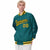 Custom Aqua Gold-Black Bomber Full-Snap Varsity Letterman Jacket