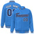 Custom Light Blue Navy-White Bomber Full-Snap Varsity Letterman Jacket