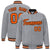 Custom Gray Orange-Black Bomber Full-Snap Varsity Letterman Jacket