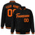 Custom Black Orange Bomber Full-Snap Varsity Letterman Jacket