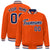 Custom Orange Navy-White Bomber Full-Snap Varsity Letterman Jacket