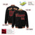 Custom Black Burgundy Old-Gold Bomber Full-Snap Varsity Letterman Jacket