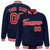 Custom Navy Red-White Bomber Full-Snap Varsity Letterman Jacket