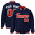 Custom Navy Red-White Bomber Full-Snap Varsity Letterman Jacket