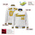 Custom White Yellow-Navy Bomber Full-Snap Varsity Letterman Jacket