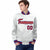 Custom White Red-Blue Bomber Full-Snap Varsity Letterman Jacket