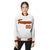 Custom White Orange-Black Bomber Full-Snap Varsity Letterman Jacket