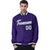 Custom Purple White-Navy Bomber Full-Snap Varsity Letterman Jacket