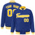 Custom Royal Blue Gold-White Bomber Full-Snap Varsity Letterman Jacket