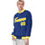 Custom Royal Blue Gold-White Bomber Full-Snap Varsity Letterman Jacket