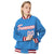 Custom Light-Blue White-Red Bomber Full-Snap Varsity Letterman Jacket