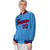 Custom Light-Blue Red-Navy Bomber Full-Snap Varsity Letterman Jacket