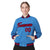 Custom Light-Blue Red-Navy Bomber Full-Snap Varsity Letterman Jacket