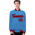 Custom Light-Blue Red-Black Bomber Full-Snap Varsity Letterman Jacket