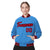 Custom Light-Blue Red-Black Bomber Full-Snap Varsity Letterman Jacket