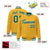 Custom Yellow Kelly-Green White Bomber Full-Snap Varsity Letterman Jacket