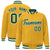 Custom Yellow Kelly-Green White Bomber Full-Snap Varsity Letterman Jacket